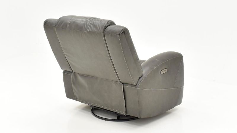 Picture of Hayley Leather Power Swivel Glider Recliner - Gray