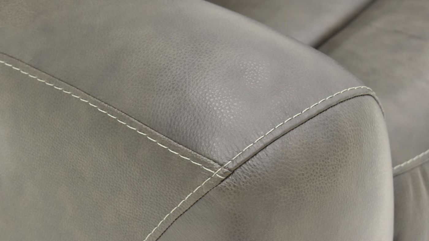 Picture of Hayley Leather Power Swivel Glider Recliner - Gray