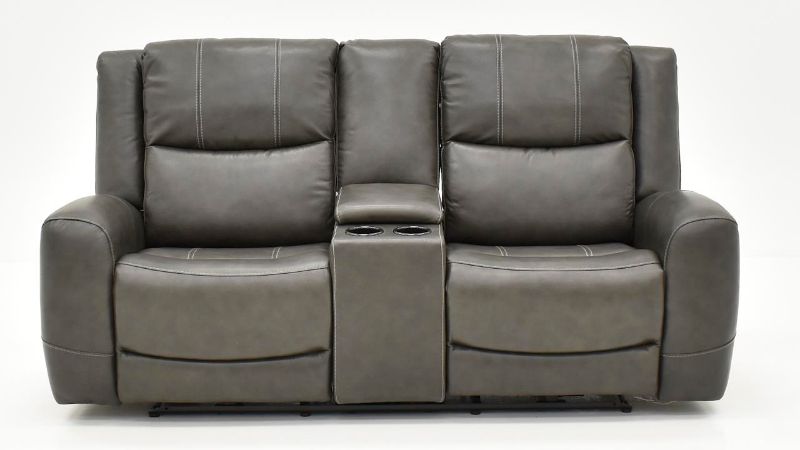 Picture of Hayley Leather Power Loveseat - Gray