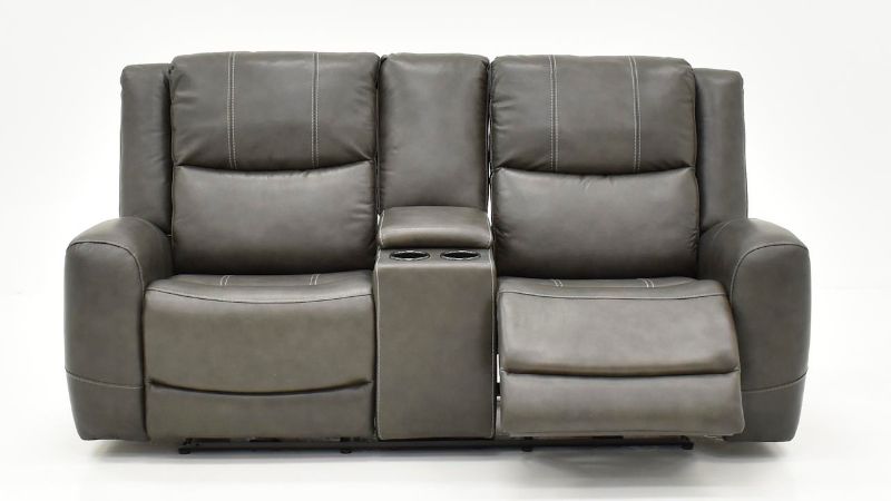 Picture of Hayley Leather Power Loveseat - Gray