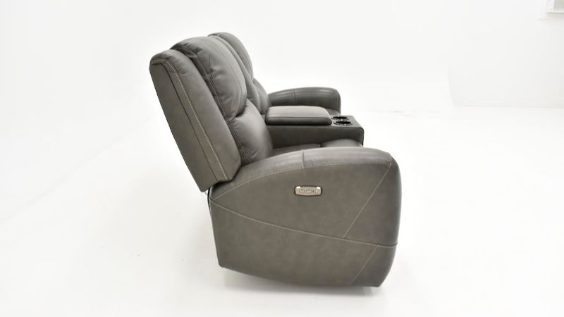 Picture of Hayley Leather Power Loveseat - Gray