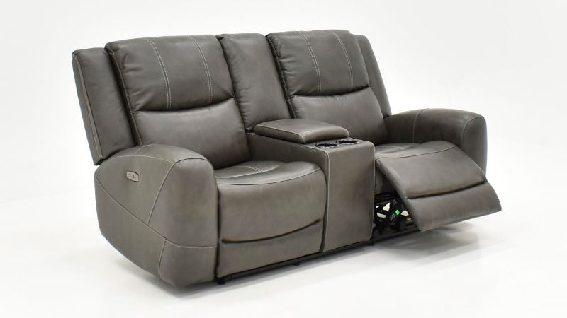 Picture of Hayley Leather Power Sofa Set - Gray