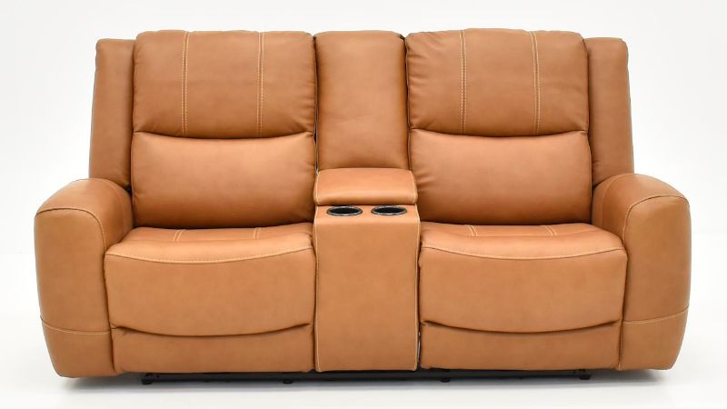 Picture of Hayley Leather Power Loveseat - Brown