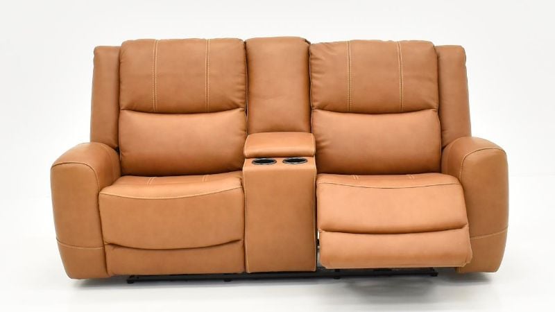 Picture of Hayley Leather Power Loveseat - Brown