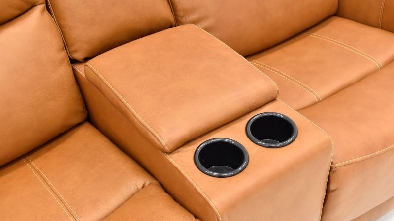 Picture of Hayley Leather Power Loveseat - Brown