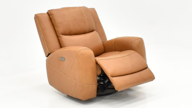 Picture of Hayley Leather Power Swivel Glider Recliner - Brown