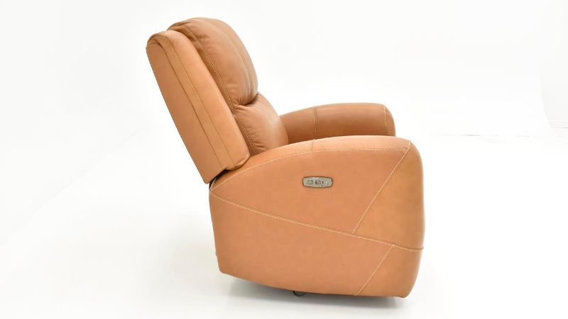 Picture of Hayley Leather Power Swivel Glider Recliner - Brown