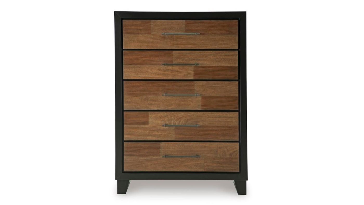 Picture of Kraeburn Chest - Black with Wood Accent