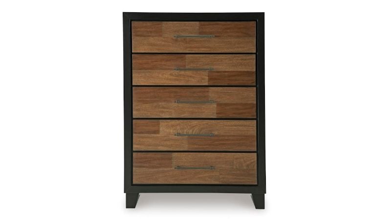 Picture of Kraeburn Chest - Black with Wood Accent