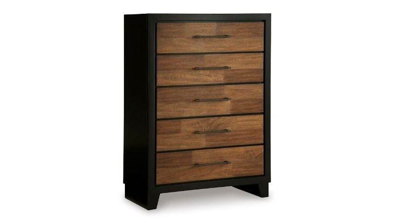 Picture of Kraeburn Chest - Black with Wood Accent