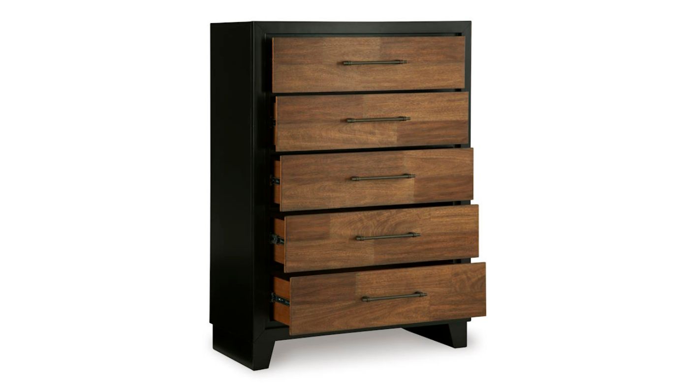 Picture of Kraeburn Chest - Black with Wood Accent