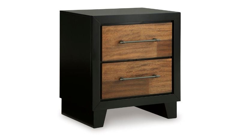 Picture of Kraeburn Nightstand - Black with Wood Accent