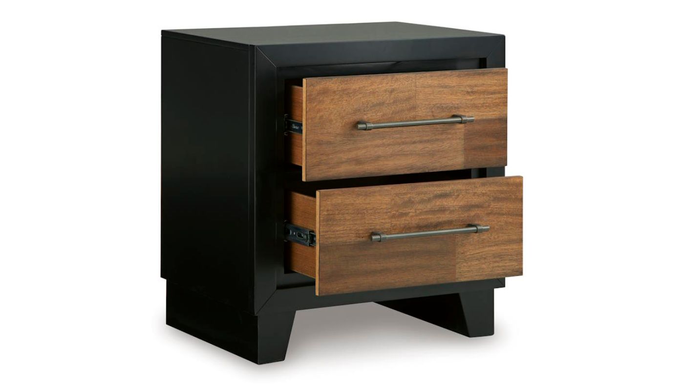 Picture of Kraeburn Nightstand - Black with Wood Accent