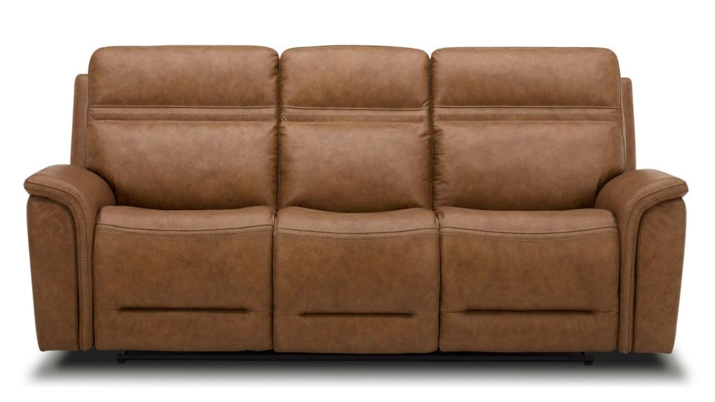 Picture of Cooper Power Leather Sofa Set - Camel