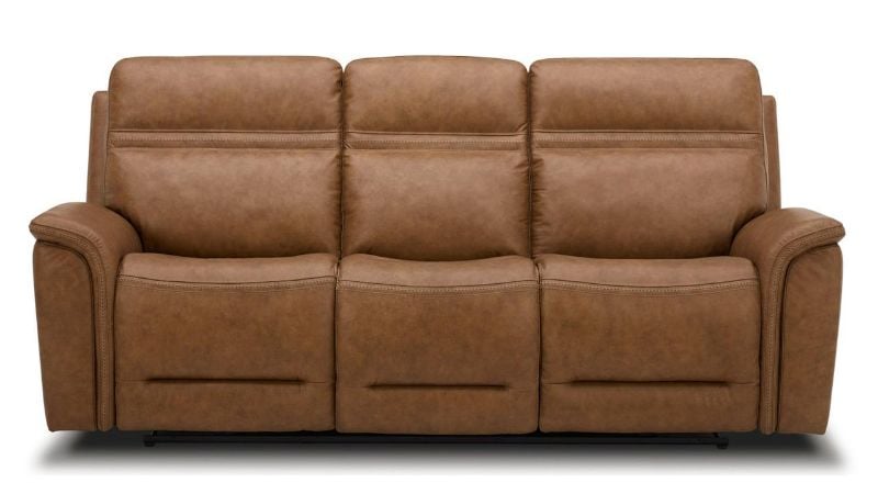 Picture of Cooper Power Leather Sofa Set - Camel