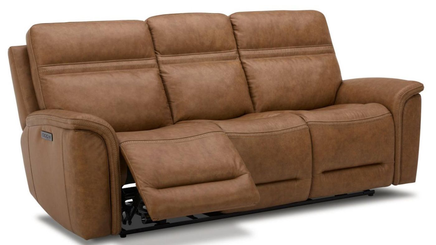 Picture of Cooper Power Leather Sofa Set - Camel