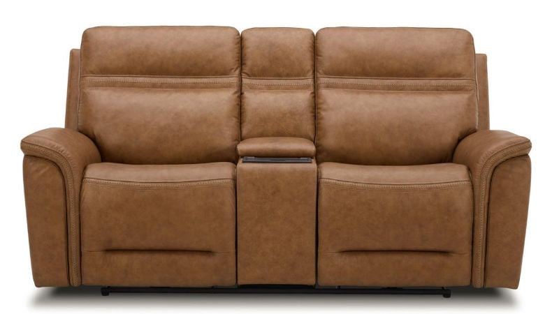 Picture of Cooper Power Leather Sofa Set - Camel