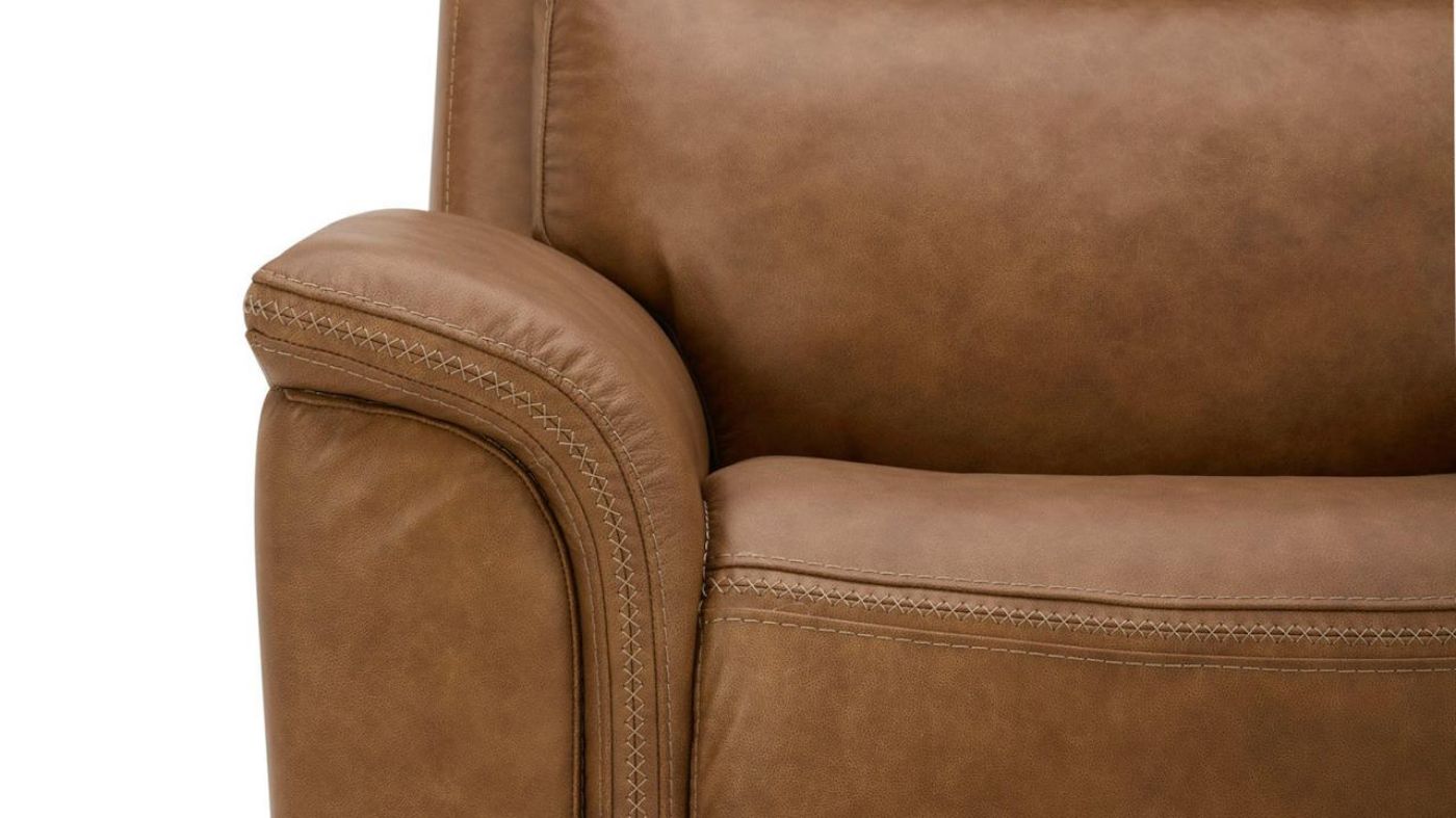 Picture of Cooper Power Leather Sofa Set - Camel