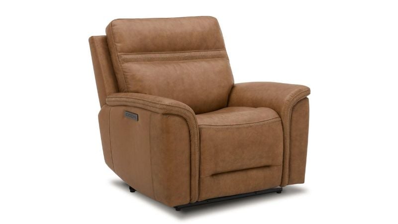 Picture of Cooper Power Leather Recliner - Camel