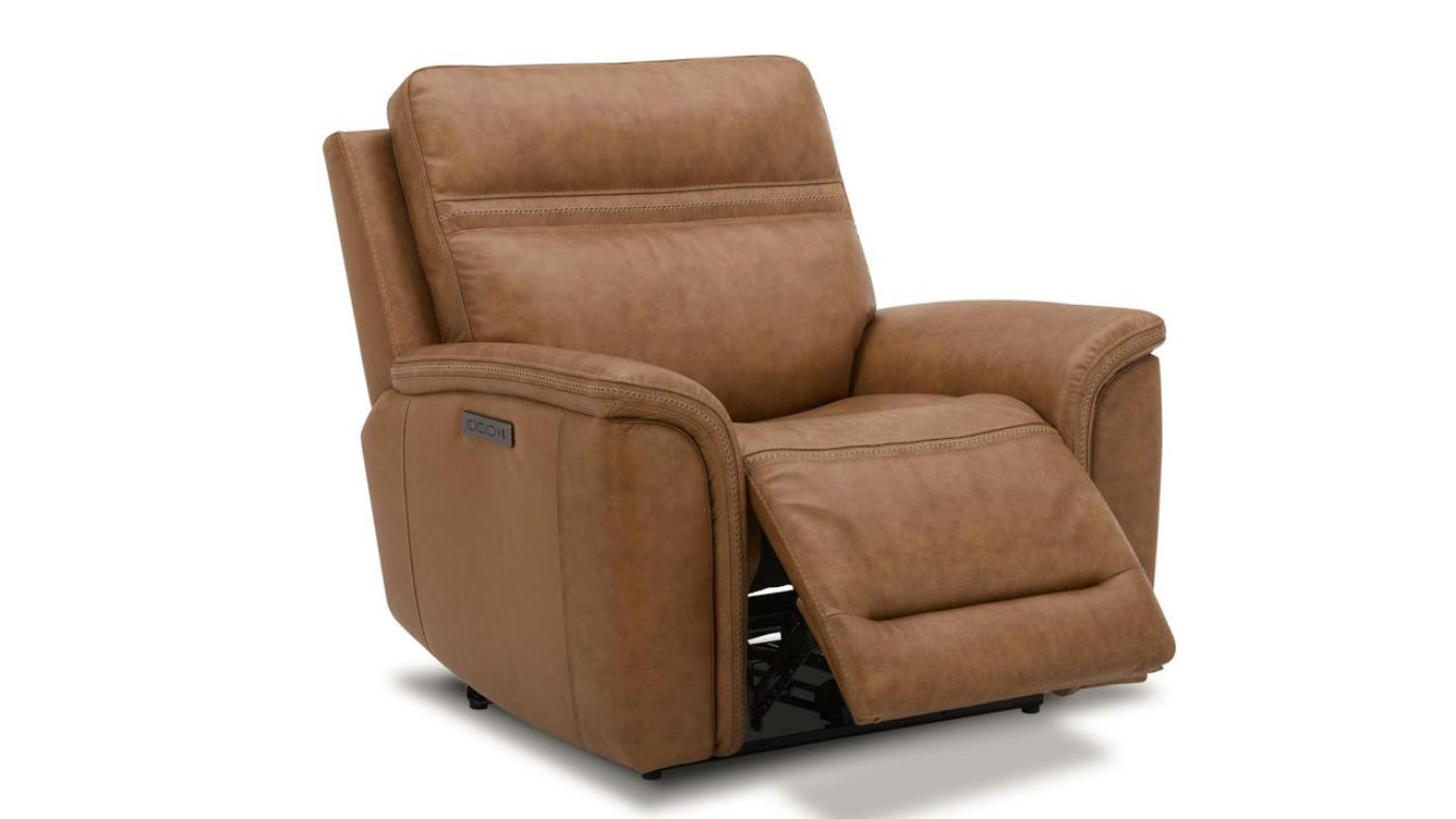 Picture of Cooper Power Leather Recliner - Camel