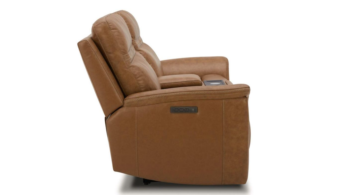 Picture of Cooper Power Leather Recliner - Camel