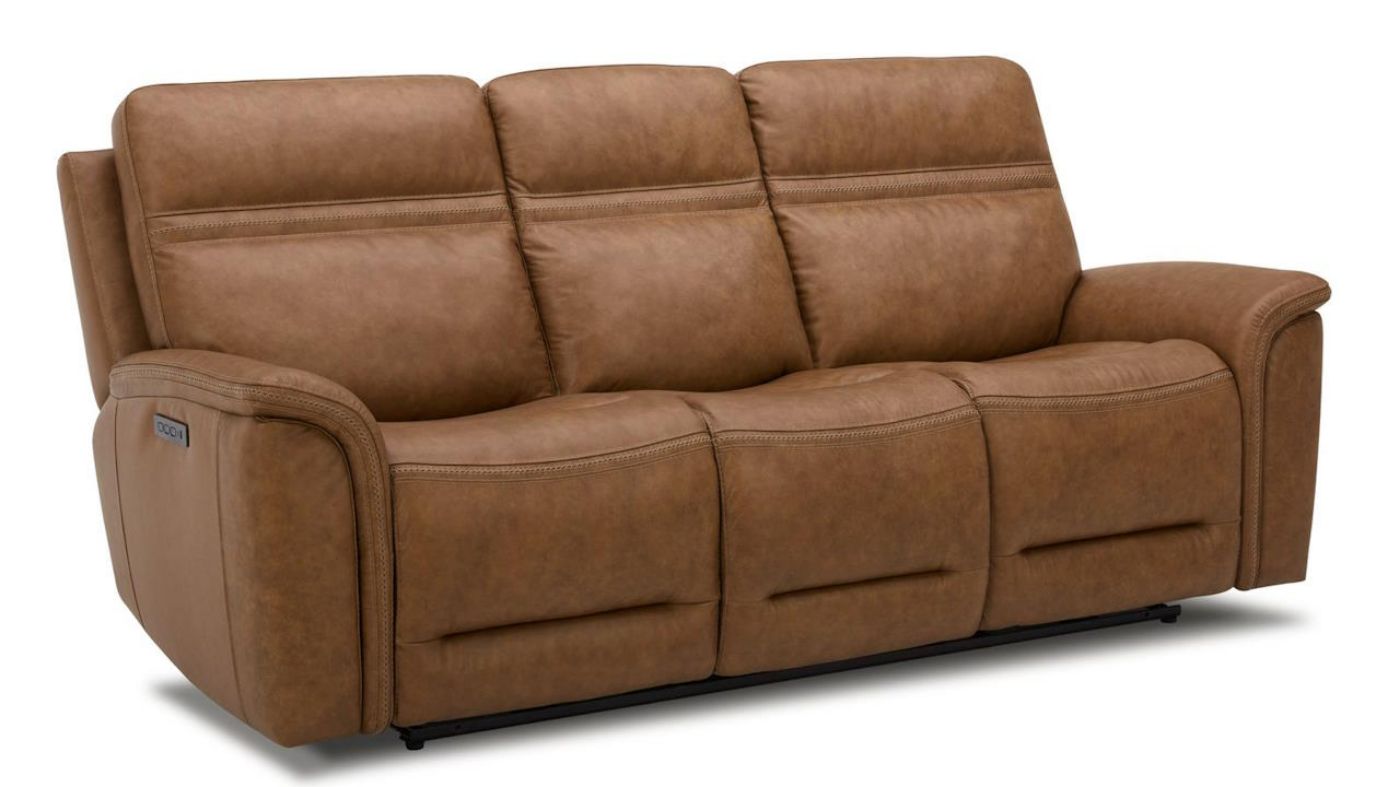 Picture of Cooper Power Leather Sofa - Camel