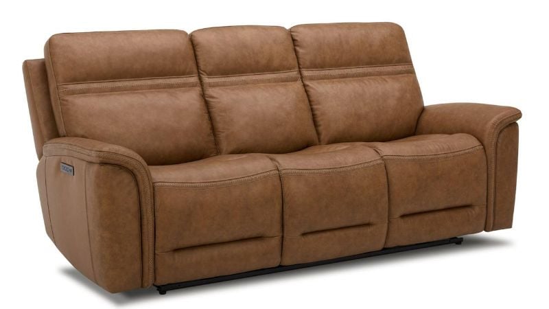 Picture of Cooper Power Leather Sofa - Camel