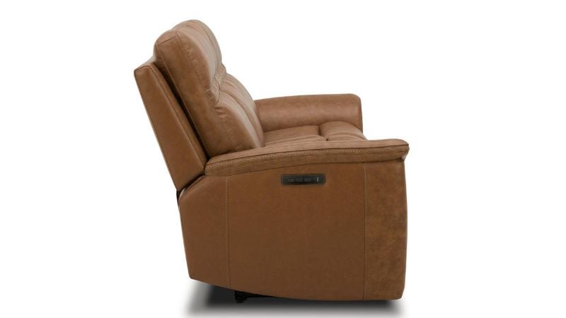 Picture of Cooper Power Leather Sofa - Camel