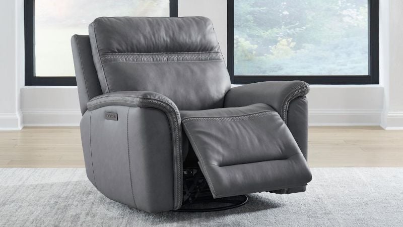 Picture of Cooper Power Leather Recliner - Gray