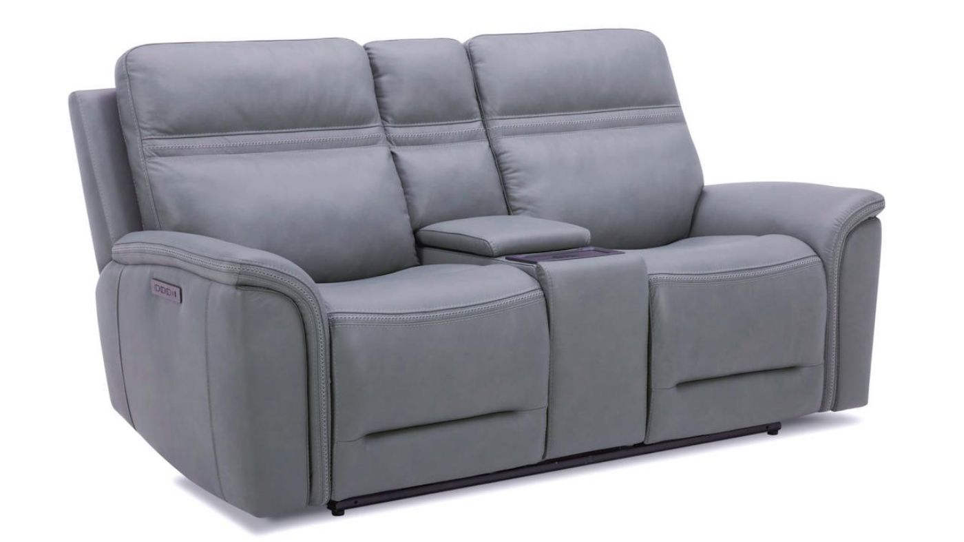 Picture of Cooper Power Leather Loveseat- Gray