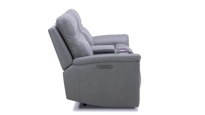 Picture of Cooper Power Leather Loveseat- Gray