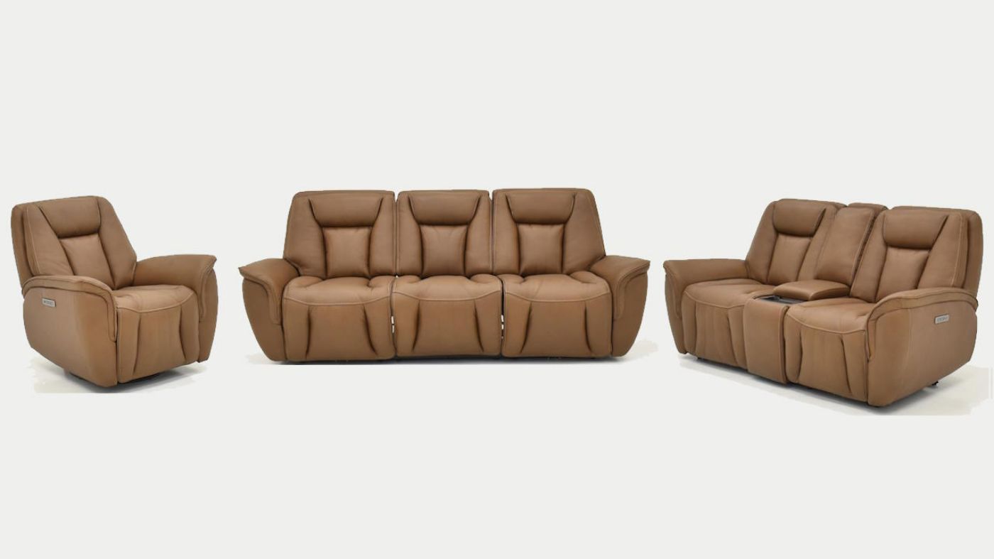 Picture of Shagbark Power Sofa Set - Walnut