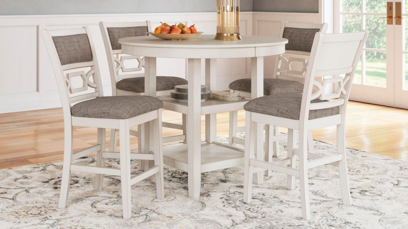 Picture of Ashlee 5-Piece Counter Dining Set - White