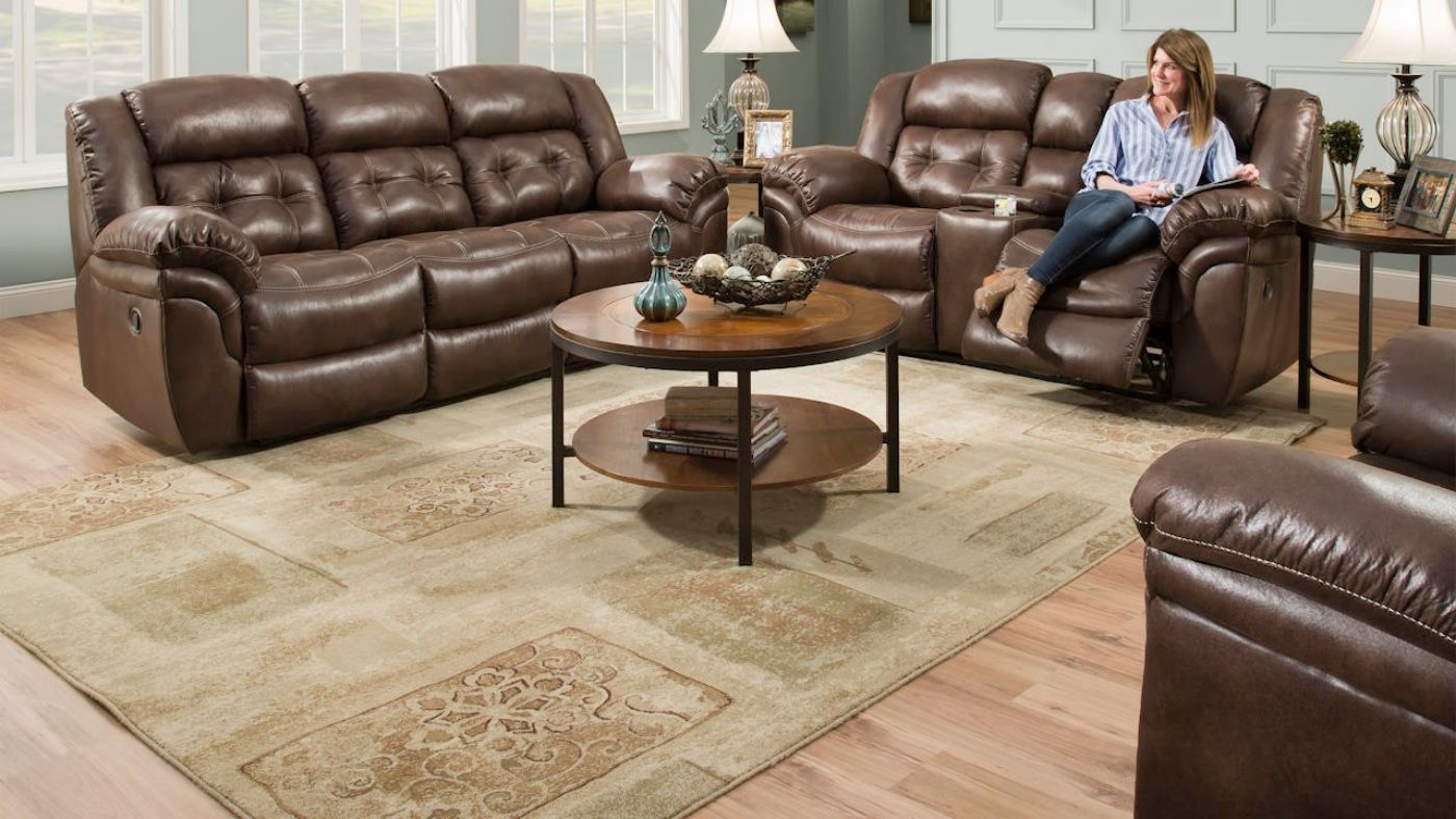 Picture of Padre Reclining Sofa Set - Brown