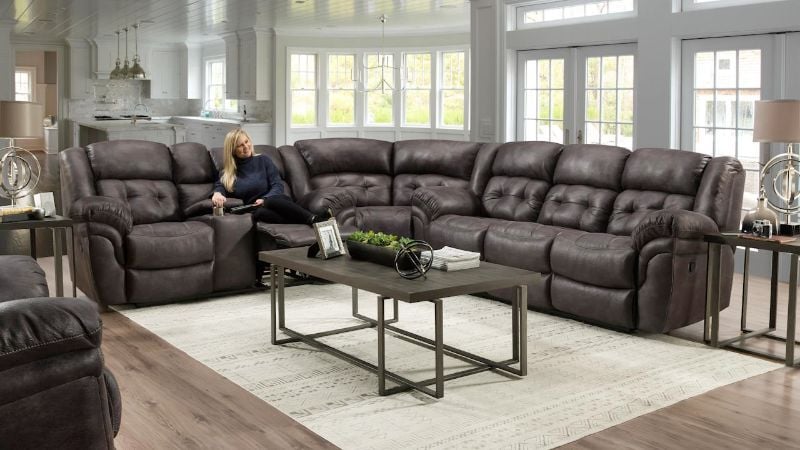 Picture of Denton POWER Reclining Sectional Sofa - Gray