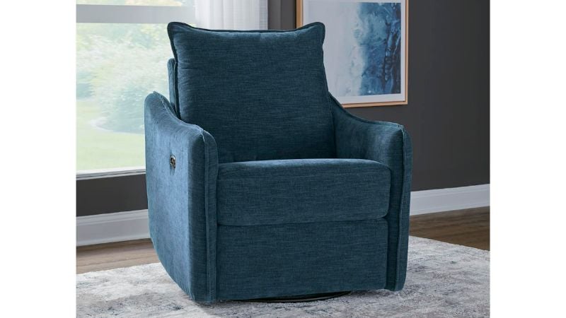 Picture of McBurg Swivel Power Recliner-Navy