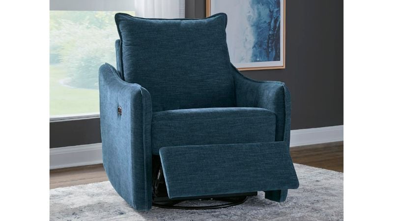 Picture of McBurg Swivel Power Recliner-Navy