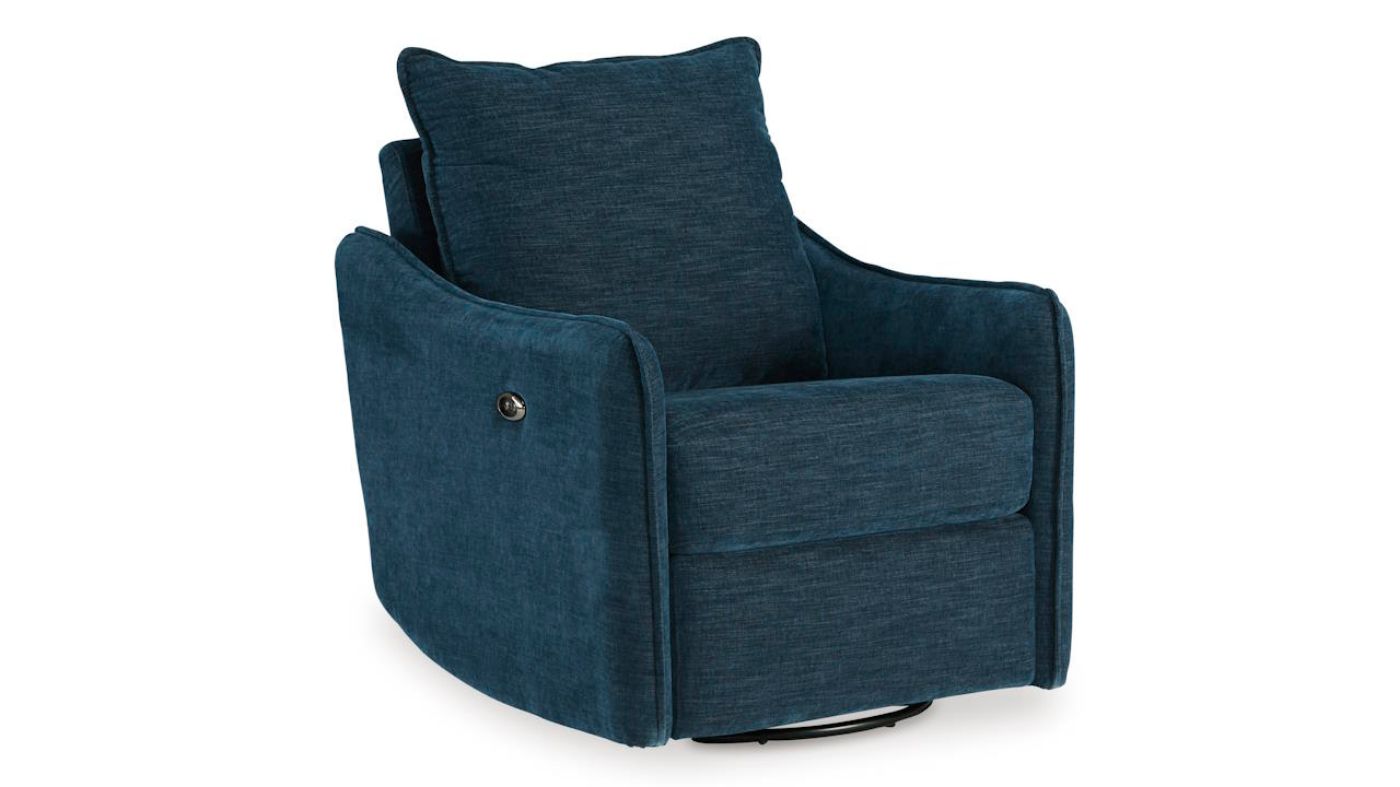 Picture of McBurg Swivel Power Recliner-Navy