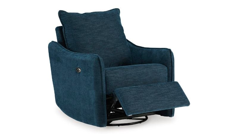 Picture of McBurg Swivel Power Recliner-Navy