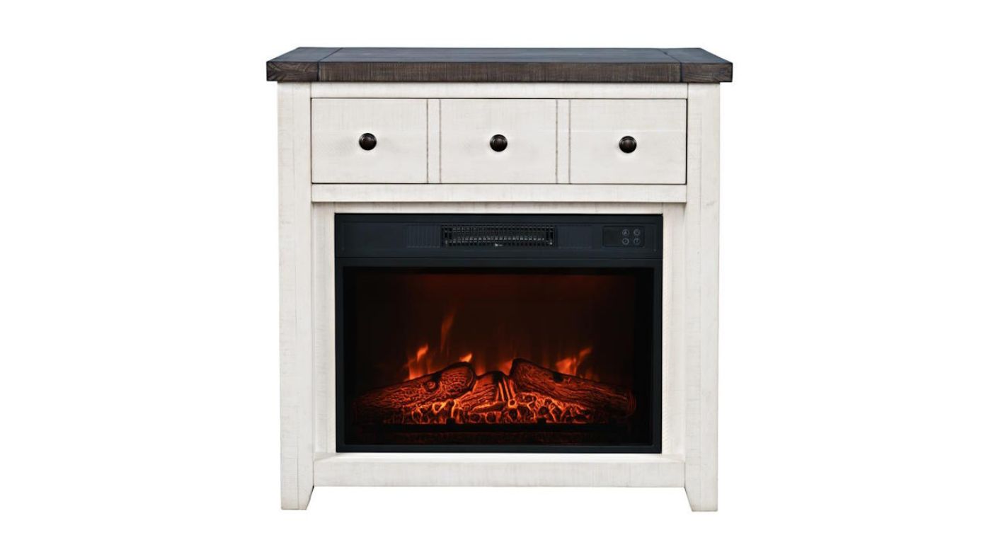 Picture of Hearthside Fireplace - White with Brown Top