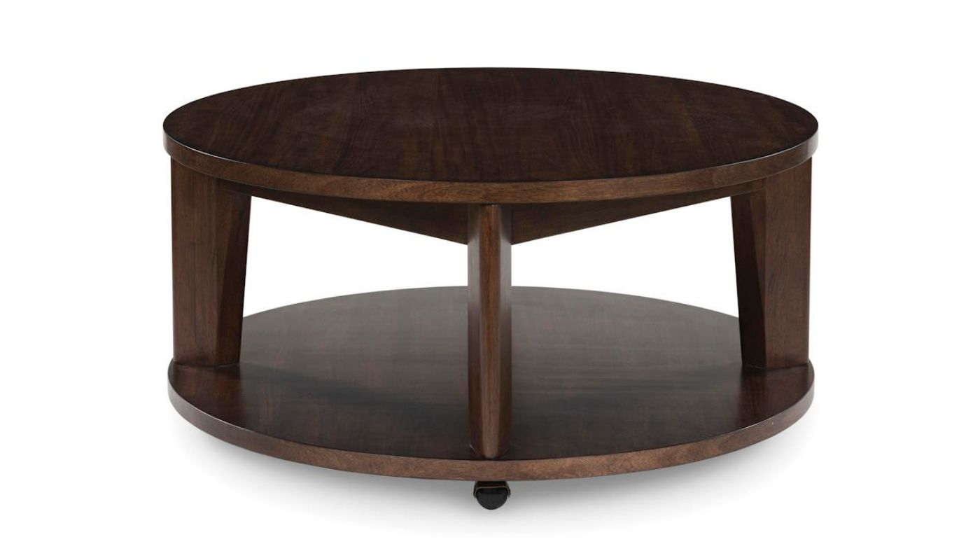 Picture of Korestone Round Cocktail Table - Dark Brown