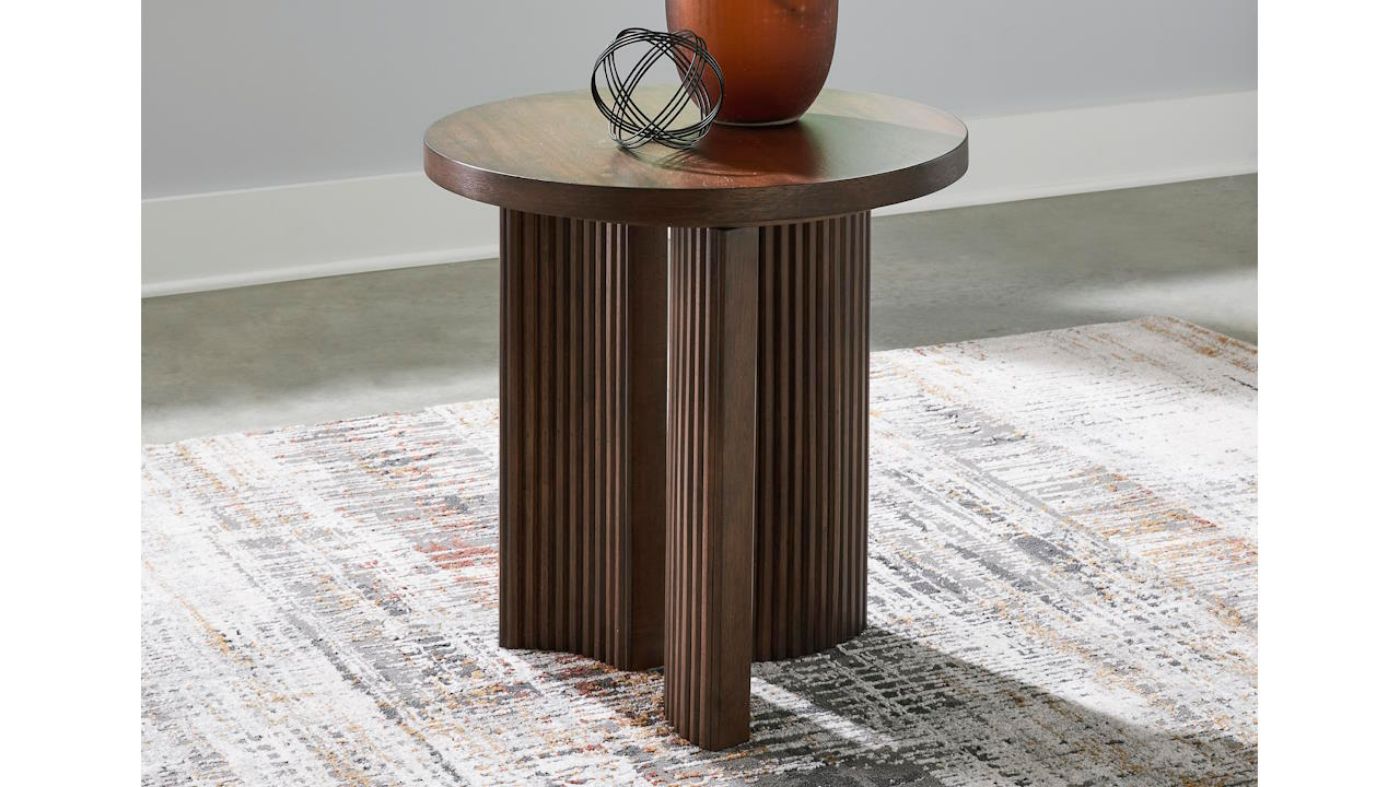 Picture of Korestone Round End Table - Brown