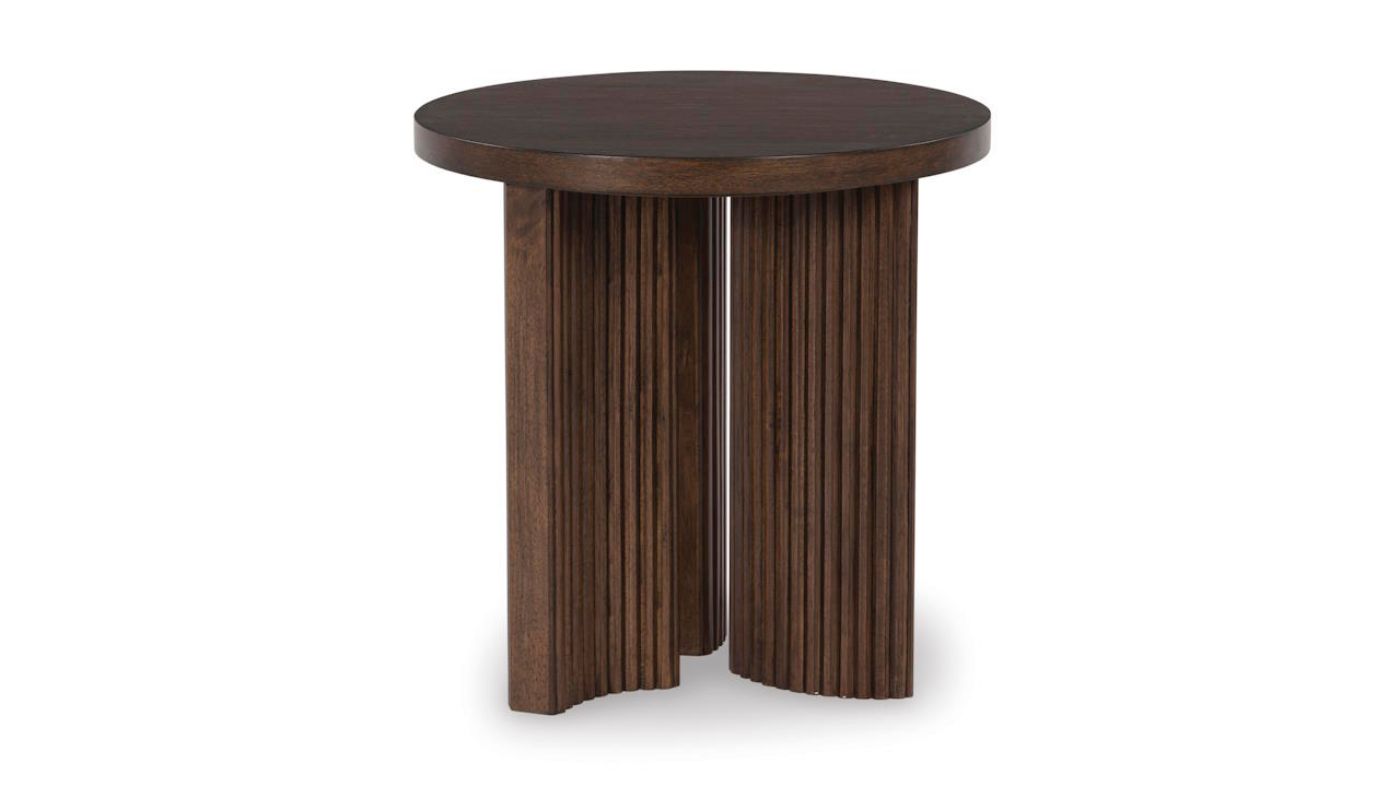 Picture of Korestone Round End Table - Brown