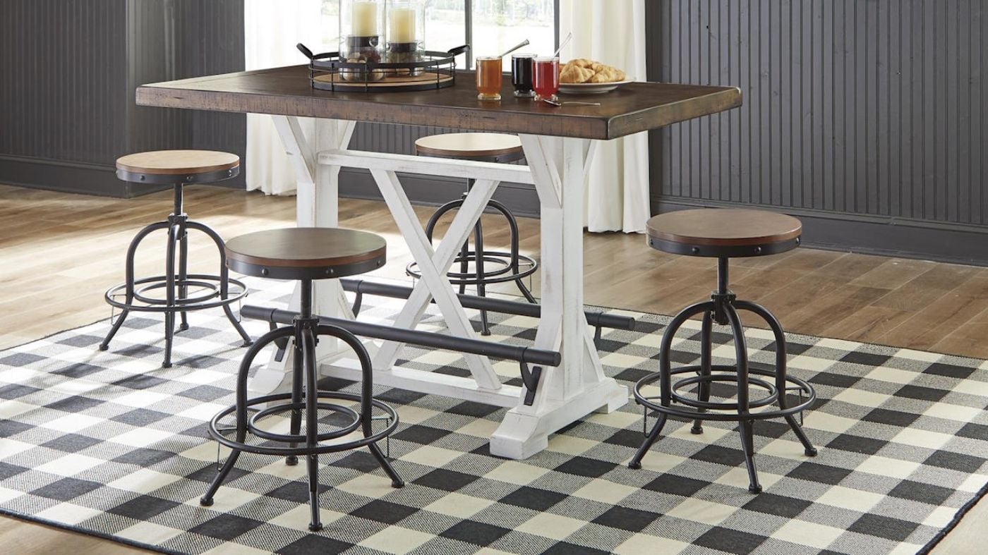 Picture of Valebeck 5-Piece Counter Dining Set - Two Tone
