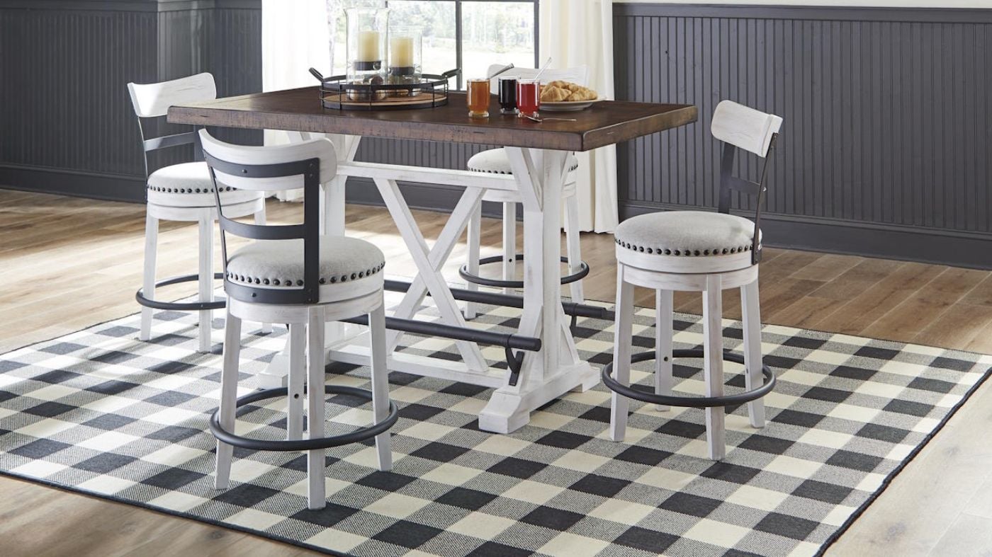 Picture of Valebeck 5-Piece Counter Dining Set - White
