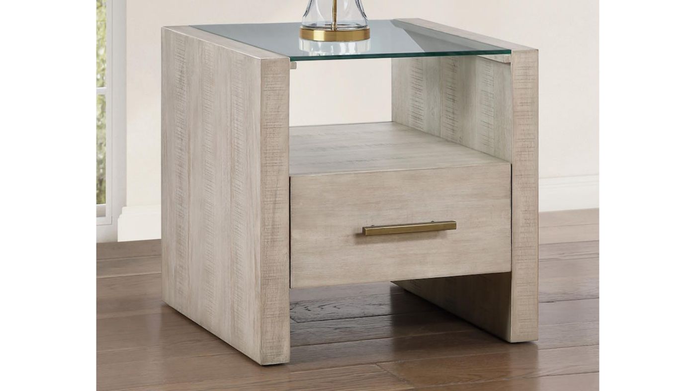 Picture of Garland Glass End Table - White