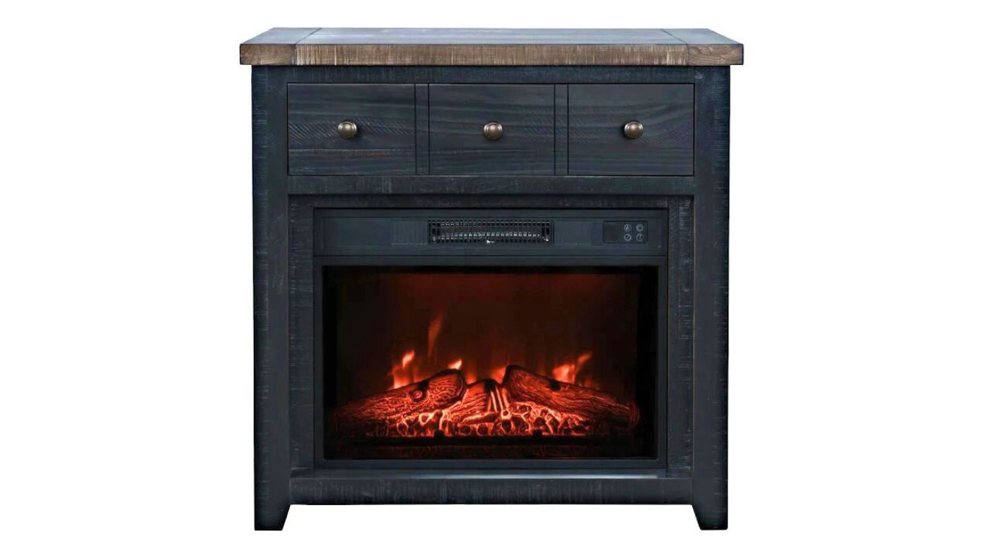 Picture of Hearthside Fireplace - Black with Brown Top