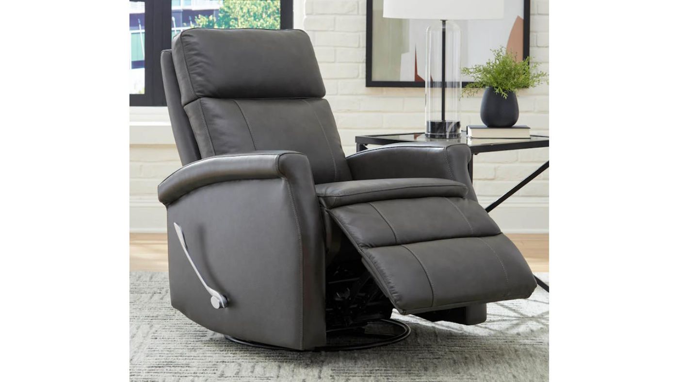 Picture of Bristol Leather Swivel Glider Recliner - Gray