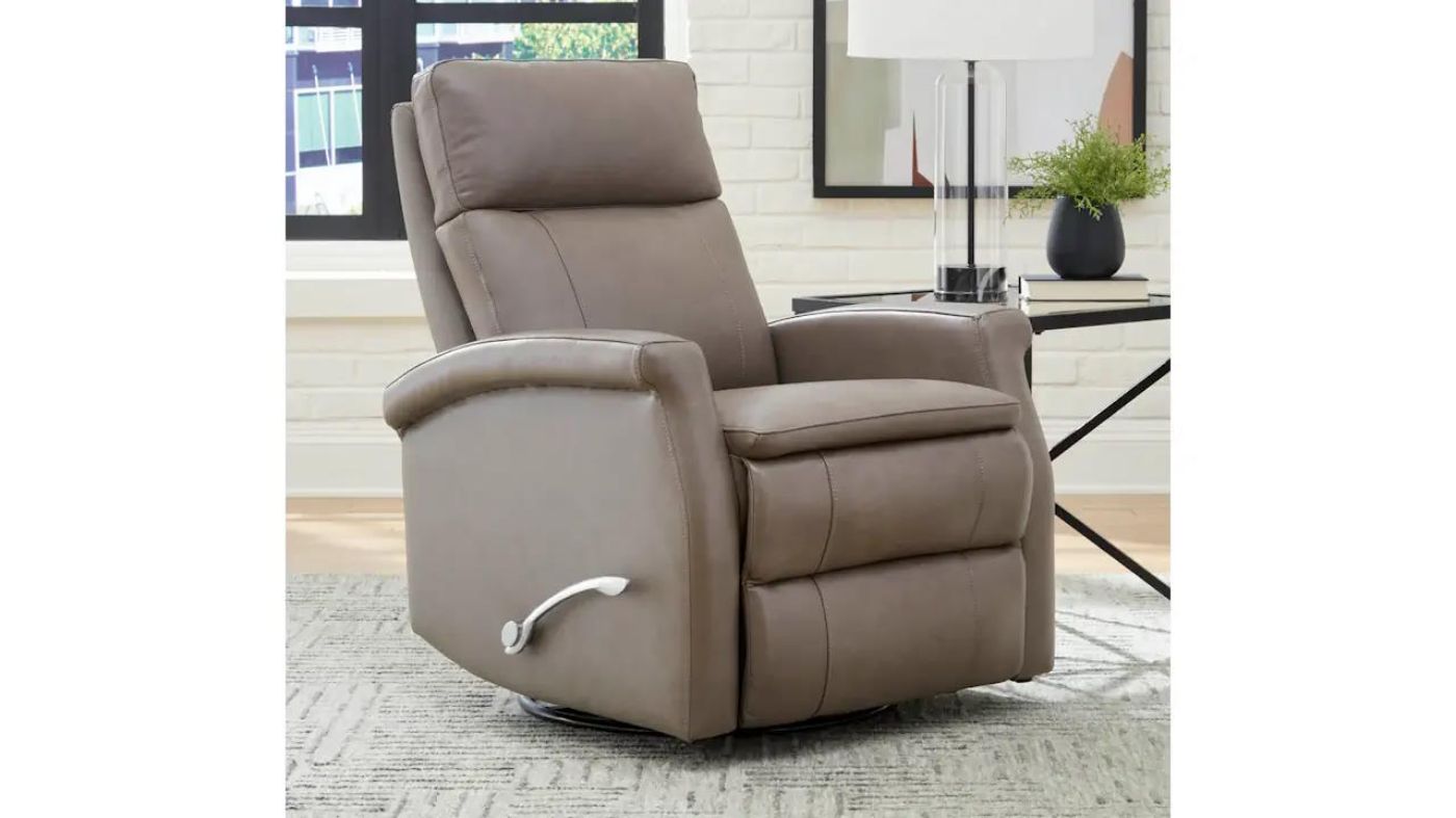 Picture of Bristol Leather Swivel Glider Recliner - Light Gray