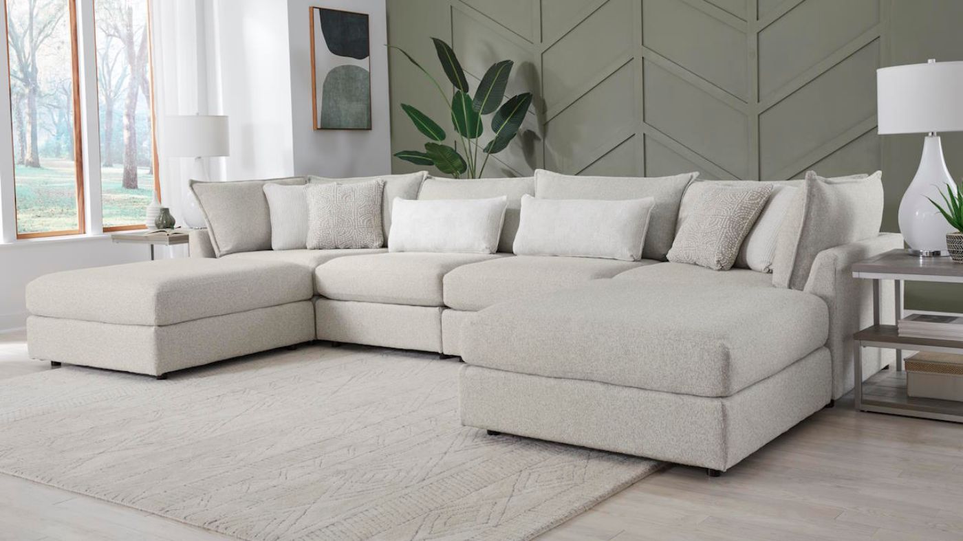 Picture of Hogan Double Chaise Sectional Sofa - Off White